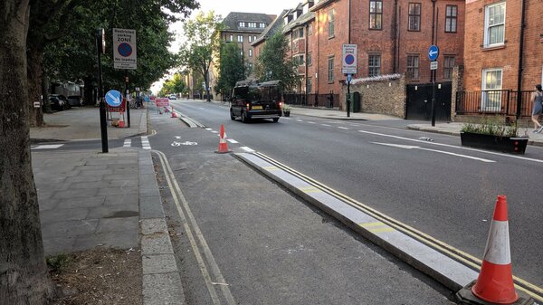 The photo for Roadworks: Royal College Street - replacement of planters with kerbs.