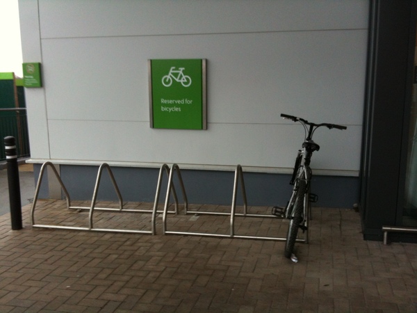 The photo for Ashford Waitrose cycle parking.
